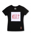 Damska koszulka KULT - Kult czarna z aplą