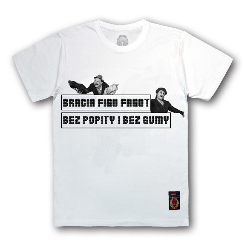 Koszulka Bracia Figo Fagot - Bez popity i bez gumy Prosta biała