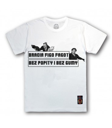 Koszulka Bracia Figo Fagot - Bez popity i bez gumy Prosta biała