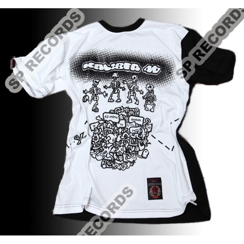 Koszulka Kaliber 44 - W 63 minuty dookoła świata czarno-biała