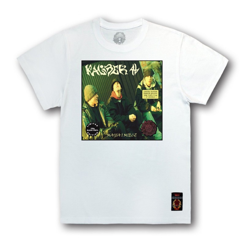 Koszulka KALIBER 44 - Magia i Miecz (Black Vinyl Edition) biała