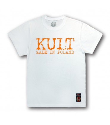 Koszulka Kult - Made in Poland Biała [pomarańczowy napis]