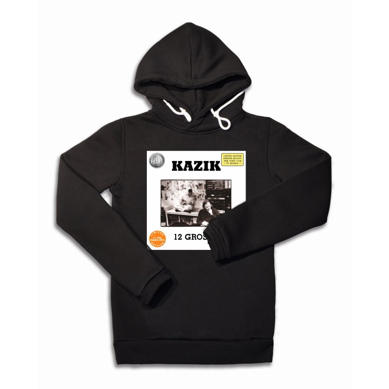 Bluza z kapturem Kazik - 12 groszy (Orange Vinyl Edition) Czarna