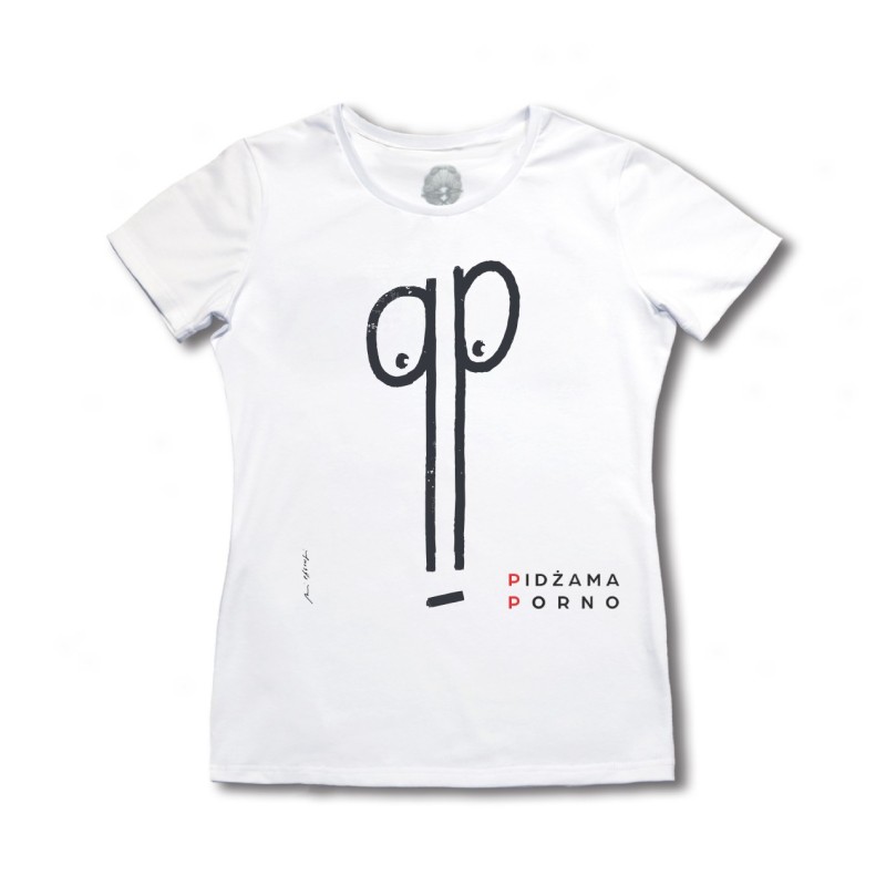 Damska Koszulka Pidżama Porno - PP biała