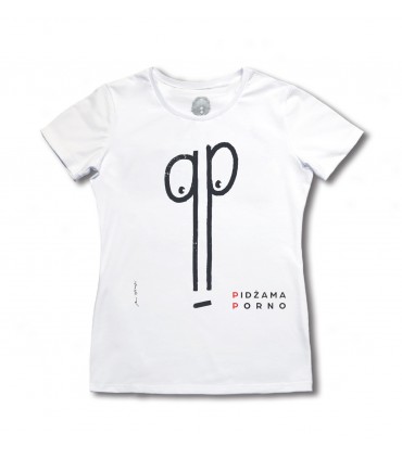 Damska Koszulka Pidżama Porno - PP biała