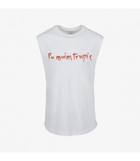 KOSZULKA BEZ RĘKAWÓW KAZIK & KWARTET PROFORMA - PO MOIM TRUPIE PROSTA BIAŁA