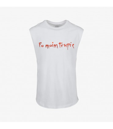 KOSZULKA BEZ RĘKAWÓW KAZIK & KWARTET PROFORMA - PO MOIM TRUPIE PROSTA BIAŁA