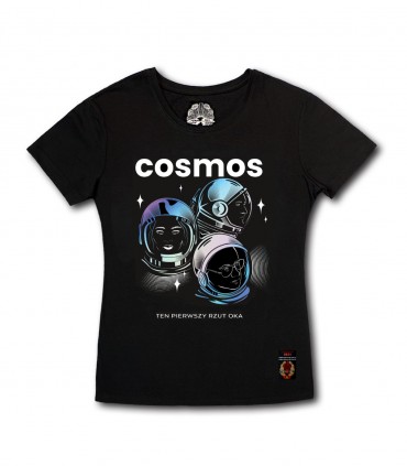 Damska Koszulka COSMOS - TEN PIERWSZY RZUT OKA czarna