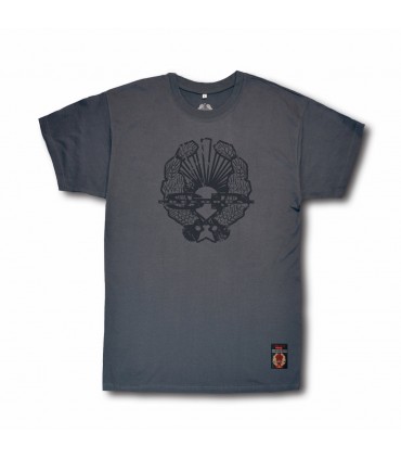 Koszulka SP RECORDS duże logo grafitowa (Krój: lekko dopasowany) [PREMIUM]