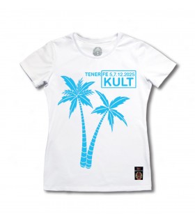 Damska Koszulka KULT - TENERIFE 2025 biała [LETNIA PREMIUM]