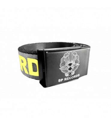 Szary Pasek parciany SP RECORDS z neonowym napisem